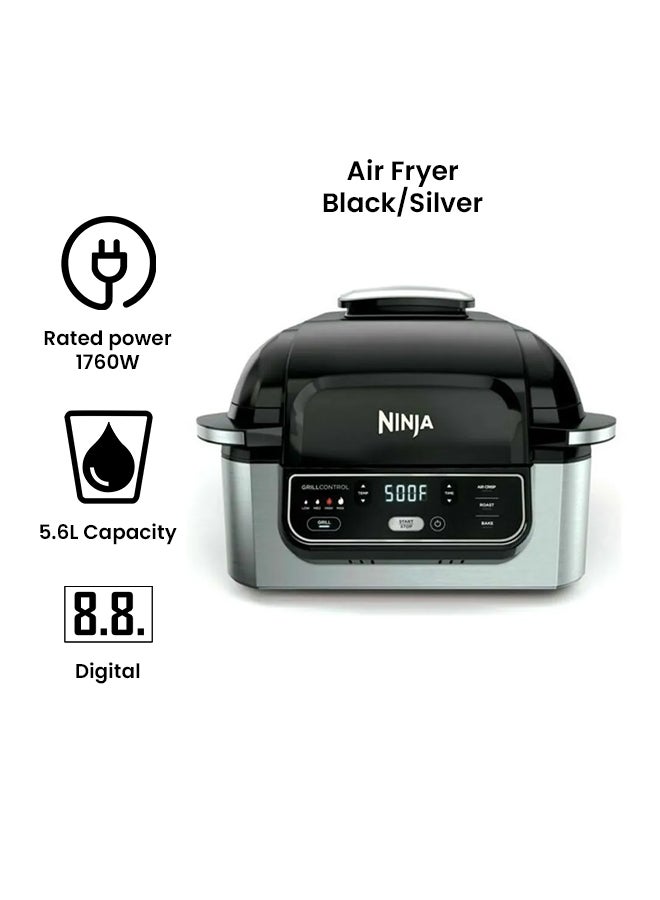 Foodi Health Grill And Air Fryer 5.7 L 1760 W AG301ME Black/Silver