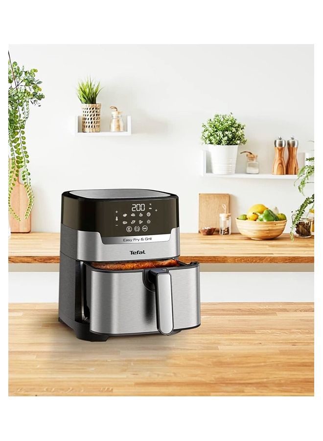 Air Fryer | Easy Fry & Grill Digital 2-in-1 |4. Capacity | 1550 W | Healthy Cooking | Air Fry + Grill | 8 Automatic Programs |Adjustable Temperature | Timer | 2 Years Warranty 4.2 L 1550 W EY505D27 Silver