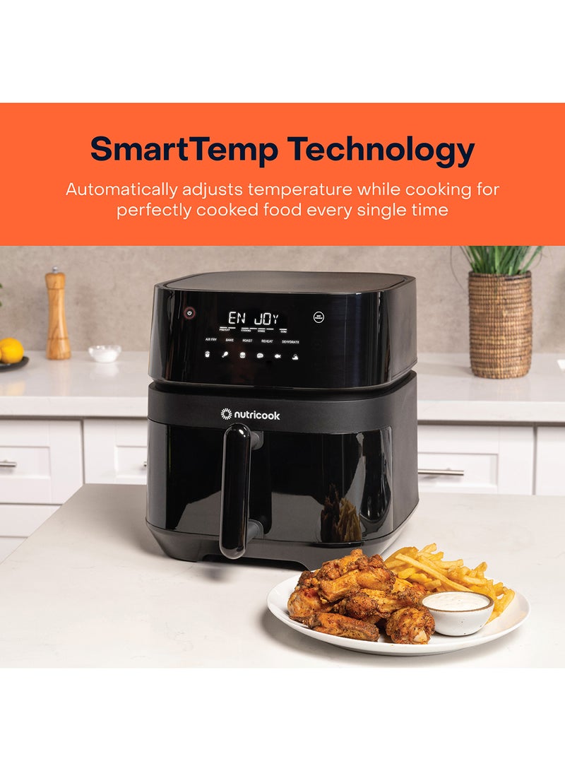 Air Fryer 2023 Model with Shake Reminder & Smart Temperature Function For Air Fry, Roast, Bake, Dehydrate And Reheat, 6 Presets 5.7 L 1700 W AF357 Black