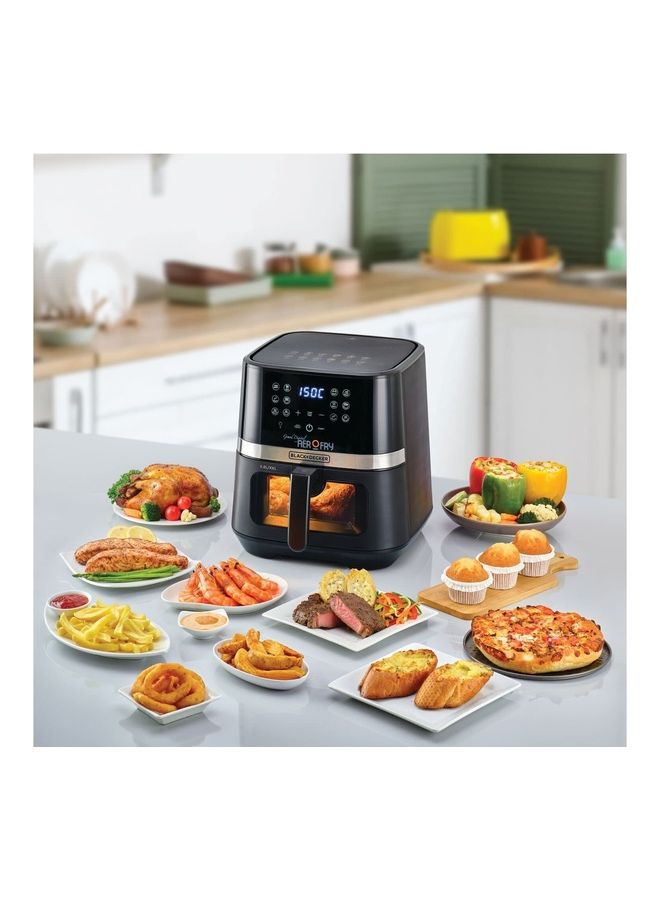 Digital 12-in-1 Multifunction Air Fryer With 2kg Capacity With Rapid Hot Air Circulation For Frying, Grilling, Broiling, Roasting, and Baking 5.8 L 1800 W AF5800-B5 Black