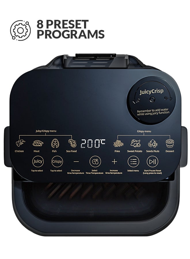 Air Fryer With Juicy And Crispy Options, Digital Control Panel Display, 8 Preset Programs 8 L 1650 W EVKA-AF8008D Black