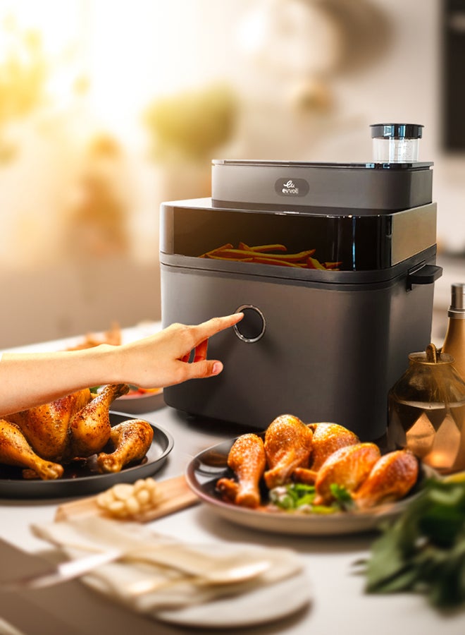 Air Fryer With Juicy And Crispy Options, Digital Control Panel Display, 8 Preset Programs 8 L 1650 W EVKA-AF8008D Black