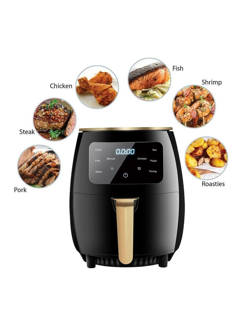 Kitchen Digital 6L Air Fryer With Flat Basket,LED Touch Screen Air Fryer,Non-Stick Dishwasher-Safe Basket