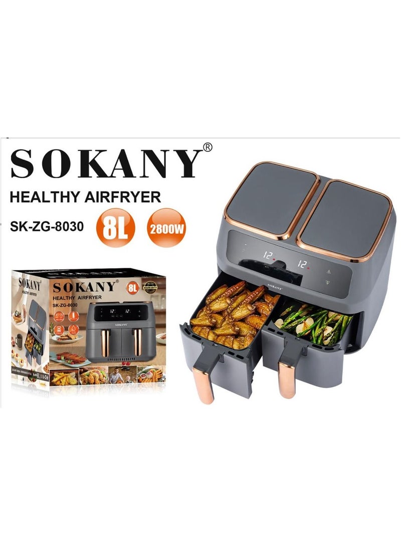 Sokany 8030 Two Zones Cyclonic Air One-Pot Dual-Use Air Fryer