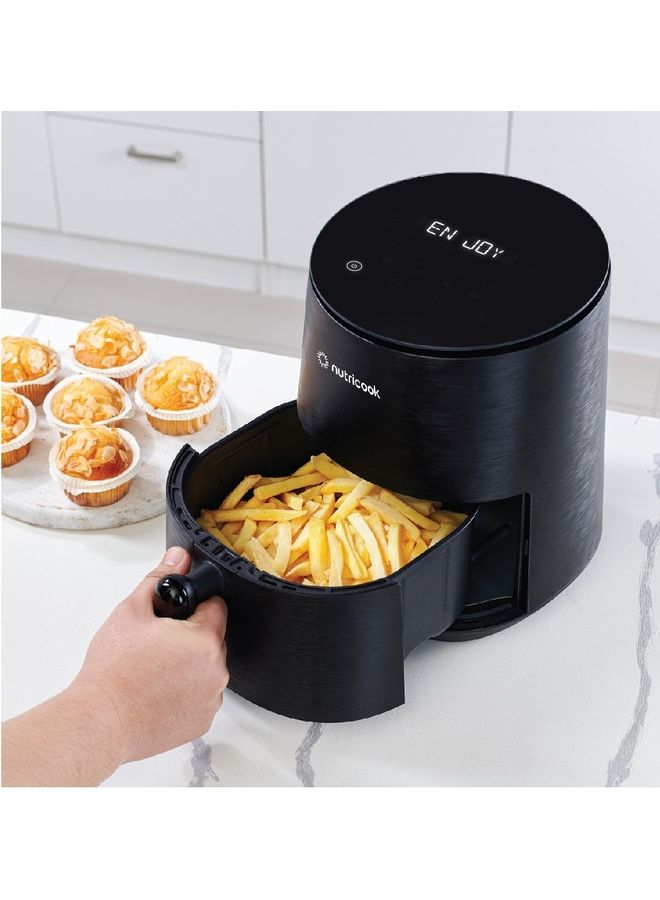 Air Fryer Mini, Digital Display, Tempered Glass Control Panel, 8 Preset Programs with built-in Preheat function 3.3 L 1500 W AFM033K Black