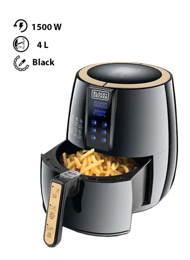 Air Fryer, 4L/1.2Kg Capacity, 1500W, Digital Touch Screen, Rapid Hot Air Circulation For Frying, Grilling, Broiling, Roasting, And Baking 4 L 1500 W AF400-B5 Black