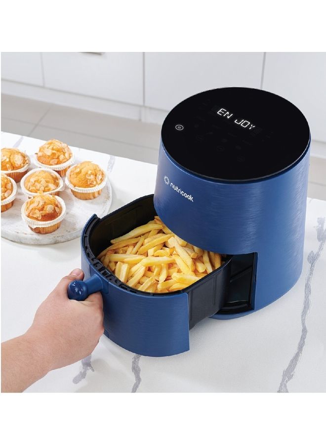 Air Fryer Mini, Digital Display, Tempered Glass Control Panel, 8 Preset Programs with built-in Preheat function 3.3 L 1500 W AFM033B Blue