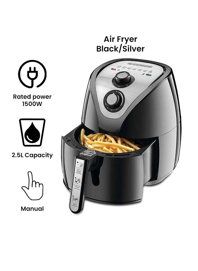 Air Fryer with 0.8KG, Anti Stick, with Rapid Air Convection Technology  (Suitable for 2-4 People) 2.5 L 1500 W AF200-B5 Black/Silver