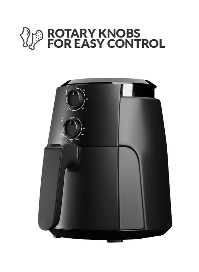 Air fryer No Pre-Heat Needed No-Oil Frying Fast Crispy And Healthy Temperature Control 4 L 1500 W EVKA-AF4001BS Black