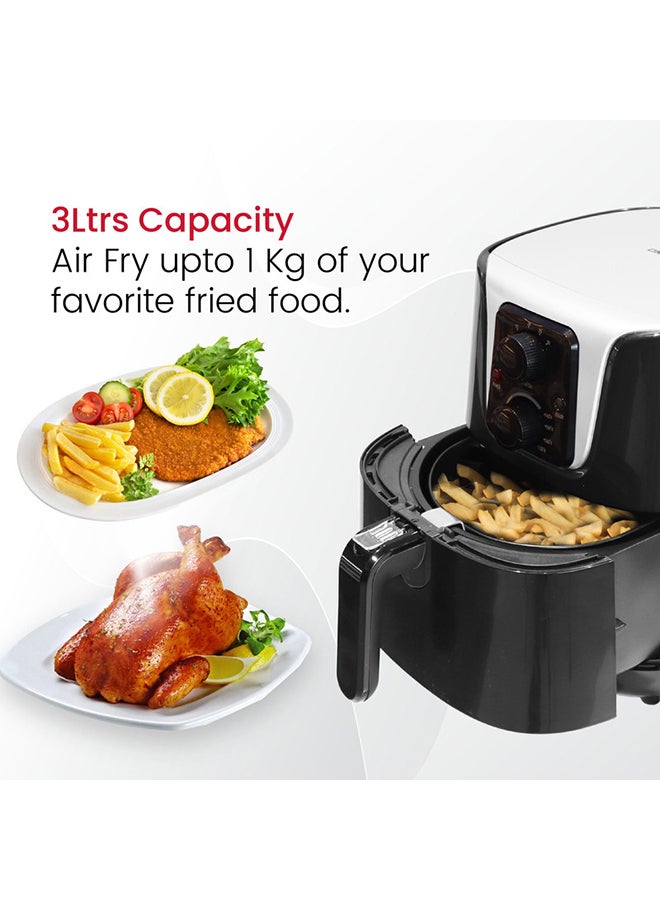 Air Fryer 3l Basket & 4l Drawer with Detachable Non-stick Drawer & Frying Basket with LED Light, Auto Shut Off Feature and Plastic Body With Stainless Steel 4 L 1300 W NAF4000 Black