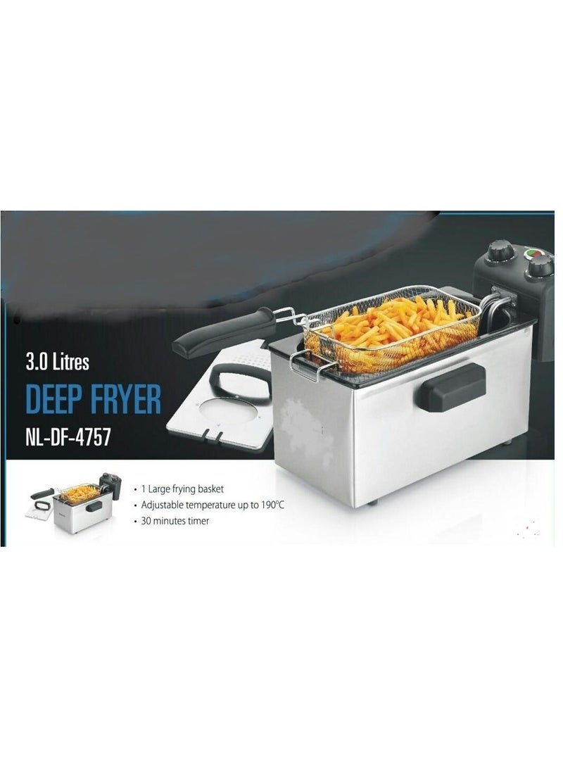 Deep Fryer 3 L 2000 W NL-DF-4757 Silver/Black