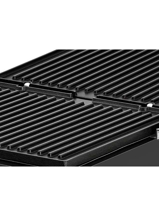 Family Health Grill with 180° Hinge, 2000W, 1500cm² BBQ Area, 5-Level Height Adjustment, Variable Temperature Control, and Drip Tray 2000 W CG2000-B5 Black/Silver