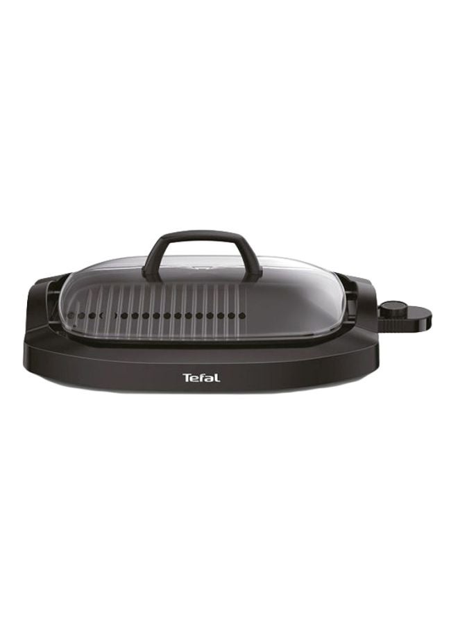 Grill | Plancha Electric Smokeless Grill with Lid |  Non-stick |2 Years Warranty | 2000 W CB6A0827 Black/Clear