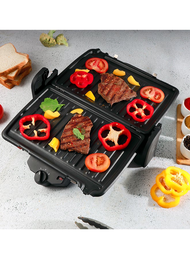Multifunction Grill Maker, Adjustable Thermostat, GGM5458 - Non-Stick Cooking Plate, Detachable Cooking Plate, Overheat Protection, Cord Storage, Vertical Storage, Portable 1600 W GGM5458 Silver