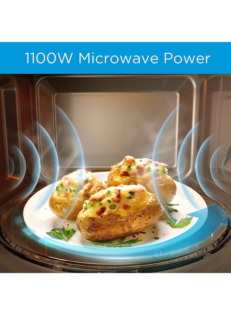 Microwave Oven with Grill, Digital Touch Control,Child-Safety-Lock, 7 Auto Menus, LED Display with Timer, Grilling Roasting & Cooking Functions, Large Capacity 42 L EG142A5L Silver/Black