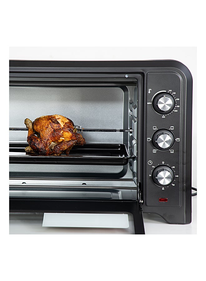 42 L Electric Oven- G04450| Convection And Rotisserie Function, Perfect For Grilling, Toasting And Roasting| 3 Knobs And Temperature 100-250-Degrees Celsius| 60 Minute Timer With Bell| 2000W And 4 Piece Stainless Steel Heaters 42 L 2000 W GO4450 Black