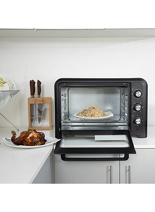 42 L Electric Oven- G04450| Convection And Rotisserie Function, Perfect For Grilling, Toasting And Roasting| 3 Knobs And Temperature 100-250-Degrees Celsius| 60 Minute Timer With Bell| 2000W And 4 Piece Stainless Steel Heaters 42 L 2000 W GO4450 Black