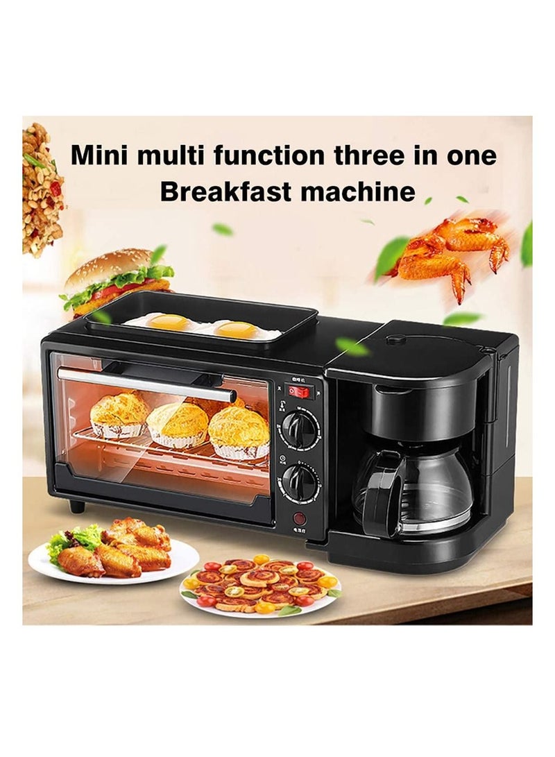 Breakfast machine multifunctional Mini Oven Multi Function Three In One Breakfast Machine 9L Small Portable Electric Grill Adjustable Temperature Control Timer 650W Multi Cooking