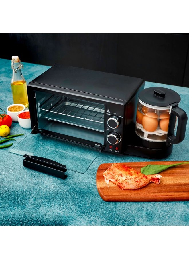 Multi-Function Breakfast Maker Oven | 800ml Health Pot | Kettle for Boiling Water 9 L 1050 W GBM63048 Black