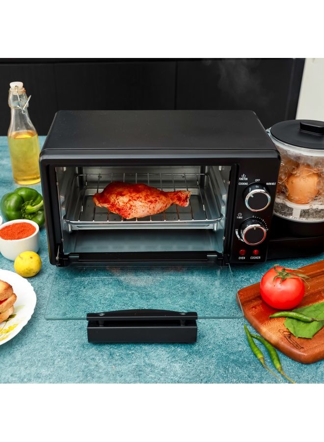 Multi-Function Breakfast Maker Oven | 800ml Health Pot | Kettle for Boiling Water 9 L 1050 W GBM63048 Black