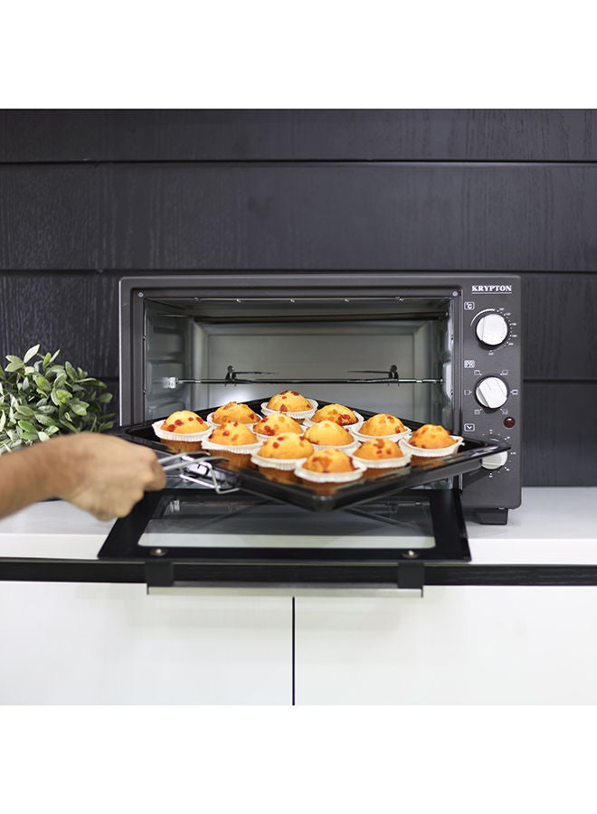 Electric Kitchen Oven With Powerful Rotisserie, Crumb Tray, Perfect For Grilling, Toasting And Roasting 45 L 2000 W KNO6246 Black