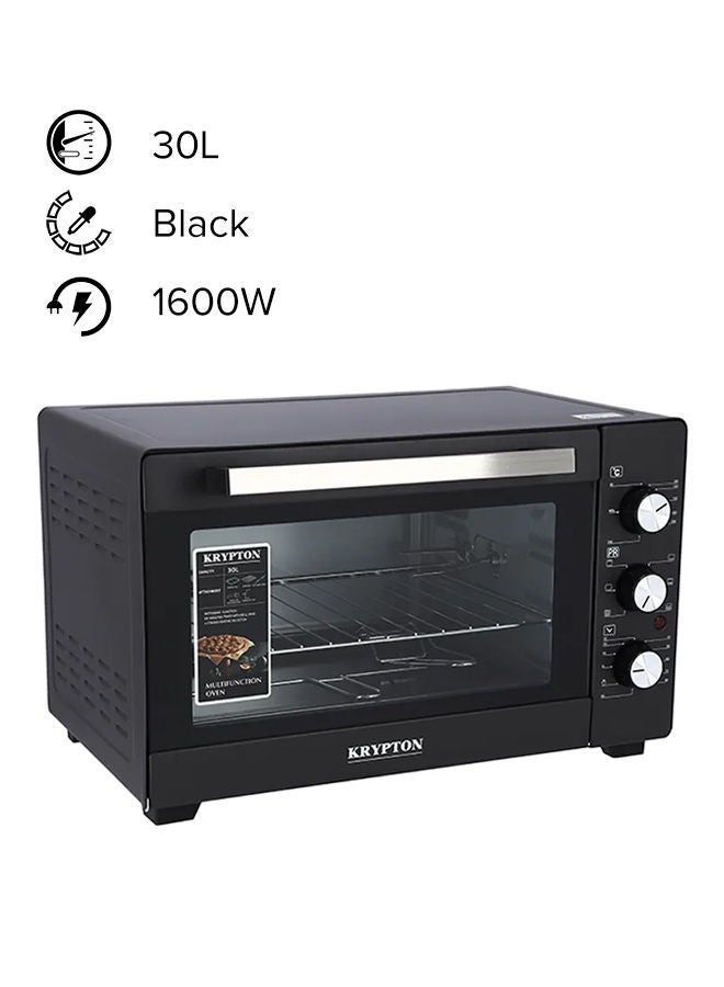 Electric  Oven With Rotisserie , Grill Function And Power Indicator Light , 90 Mins Timer & Shut Off Bell 30 L 1600 W KNO5324 Black