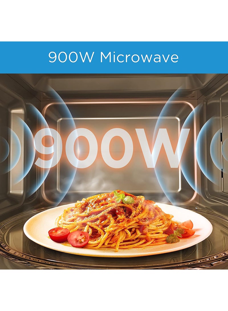 Solo Digital Microwave Oven with 5 Power Levels & 6 Auto menus, Child-Safety-Lock, Fast Reheat, Pull Open Door Handle, Cooking End Signal, Good for Home & Office, EM9P032MX 29 L 900 W EM9P032MX Silver