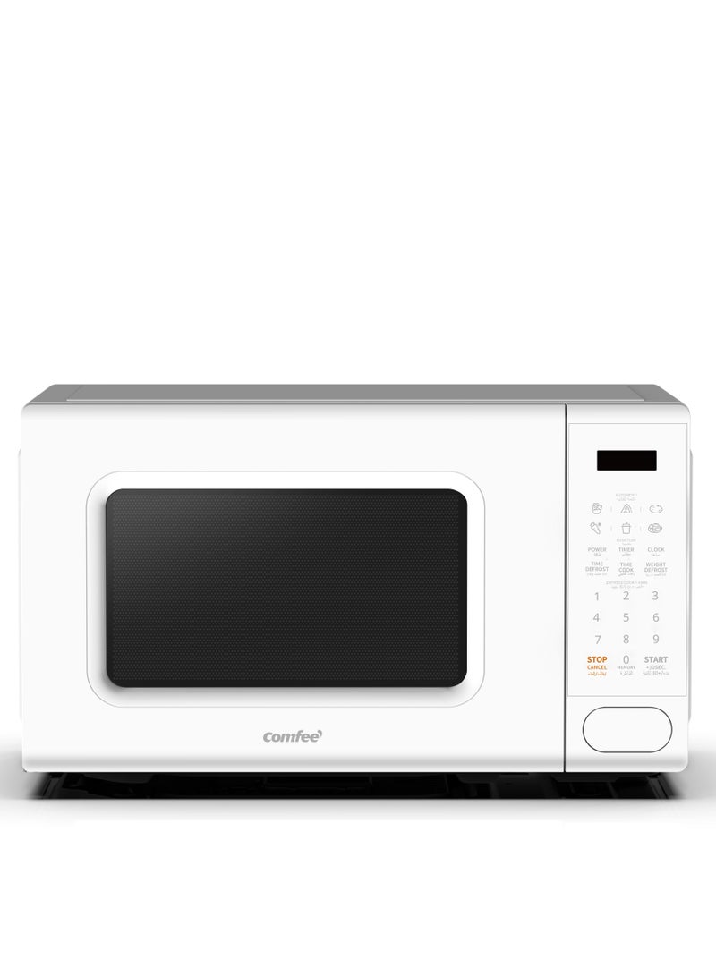 COMFEE Microwave Oven 20L 700W with 6 Cooking Presets Express Cook 11 Power Levels Defrost and Memory Function-White