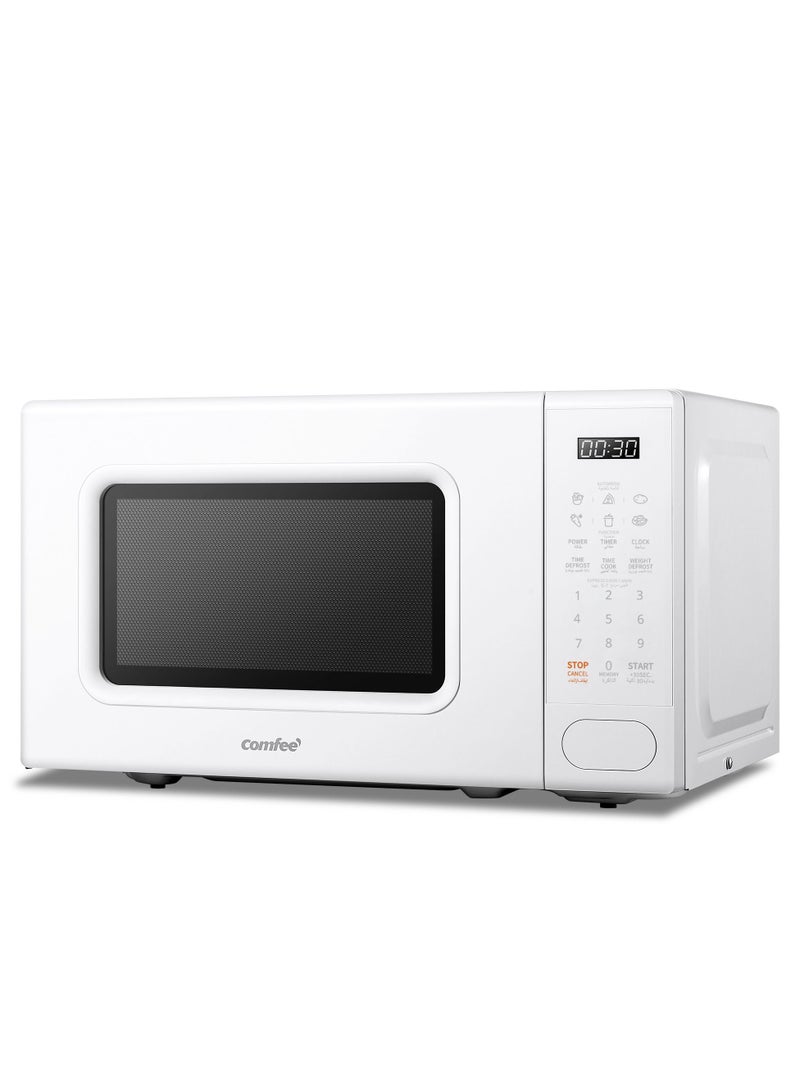 COMFEE Microwave Oven 20L 700W with 6 Cooking Presets Express Cook 11 Power Levels Defrost and Memory Function-White