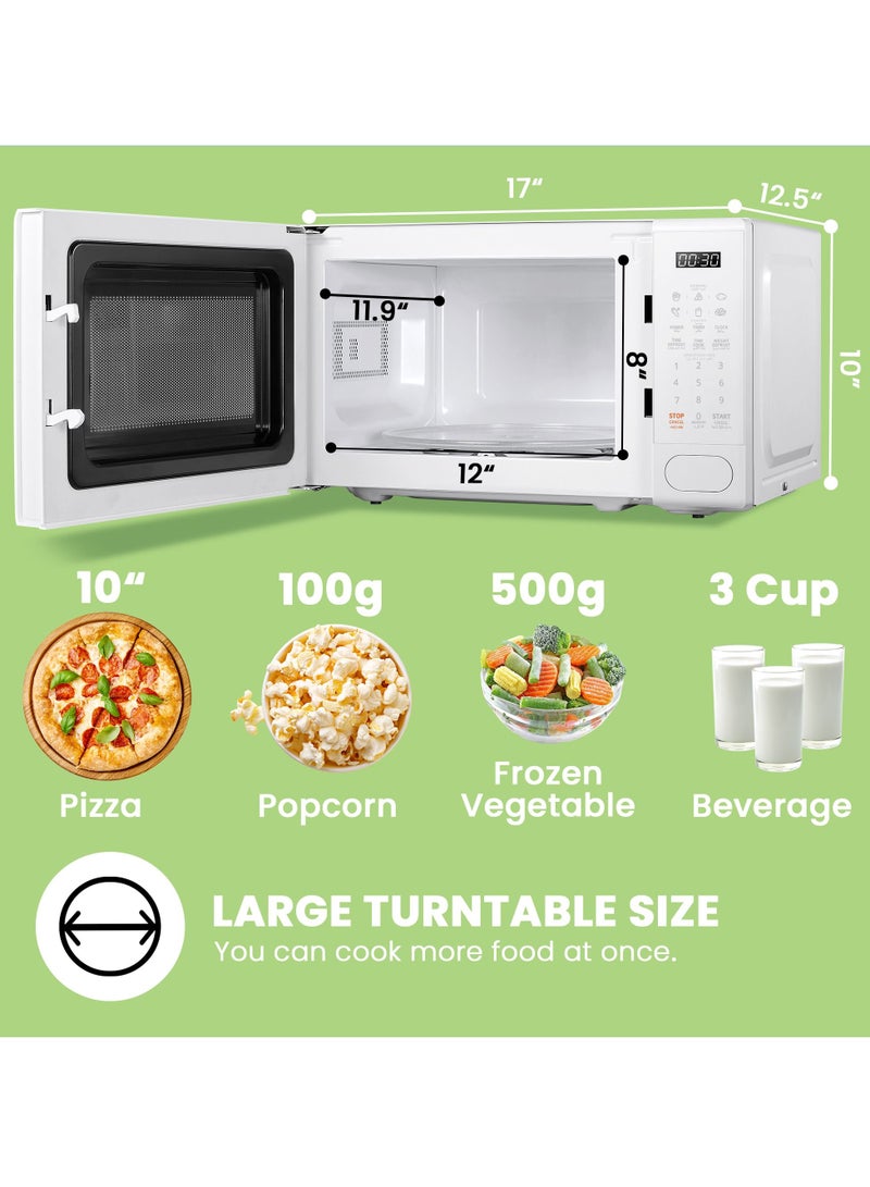 COMFEE Microwave Oven 20L 700W with 6 Cooking Presets Express Cook 11 Power Levels Defrost and Memory Function-White