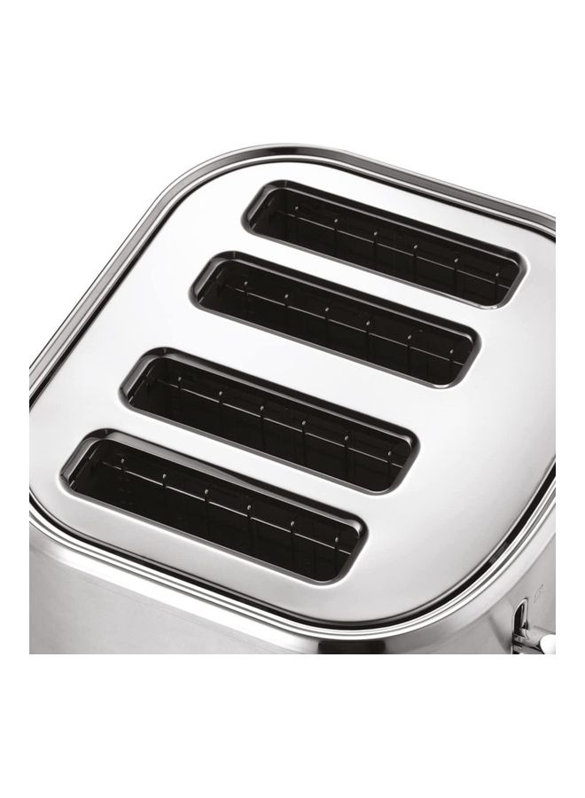Stylevia 4 Slice Toaster St Steel With High Lift And Extra Wide Slot/Warm Rack Variable Browning Settings With Defrost/Reheat/Cancel Function And Removable Crumb Tray 1670 W 26290 Silver