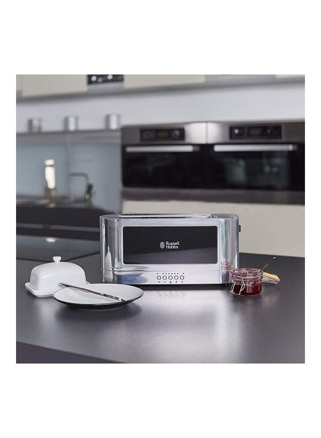 Extra Long Slot Slice Toaster With Toast Technology, Automatic, Glass View For Easy Monitoring, 7 Browning Settings With Defrost/Reheat/Cancel Function, Stainless Steel 1420 W 23380 Silver