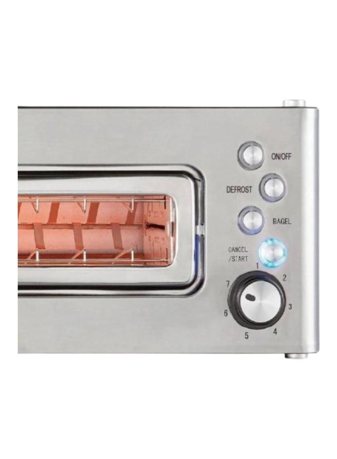 2-Slice Wide Slot Bagel & Defrost Settings Glass Toaster 1260.0 W TR-274 Black/Silver