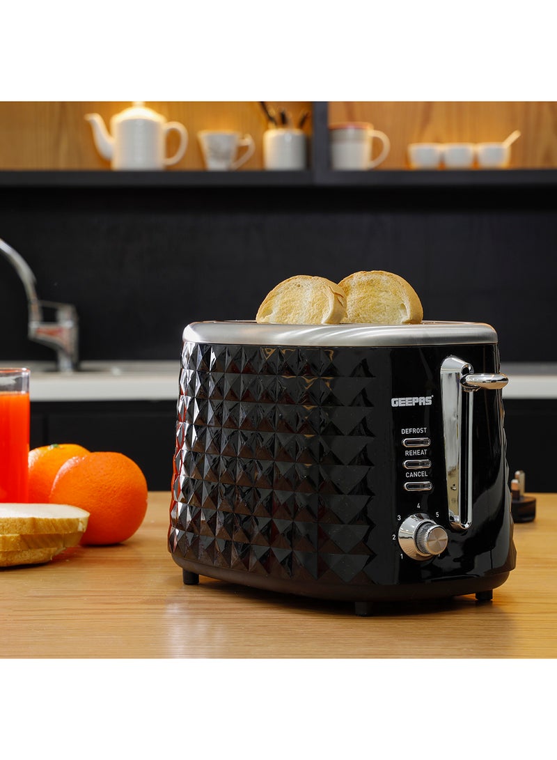 2 Slice Bread Toaster -  Adjustable 7 Browning Control 2 Slice Pop-Up Toaster with Removable Crumb Collection Tray, Self-Centering | Cancel, Defrost & Reheat | Perfect Sandwiches, Toast & More 850 W GBT36536 Black