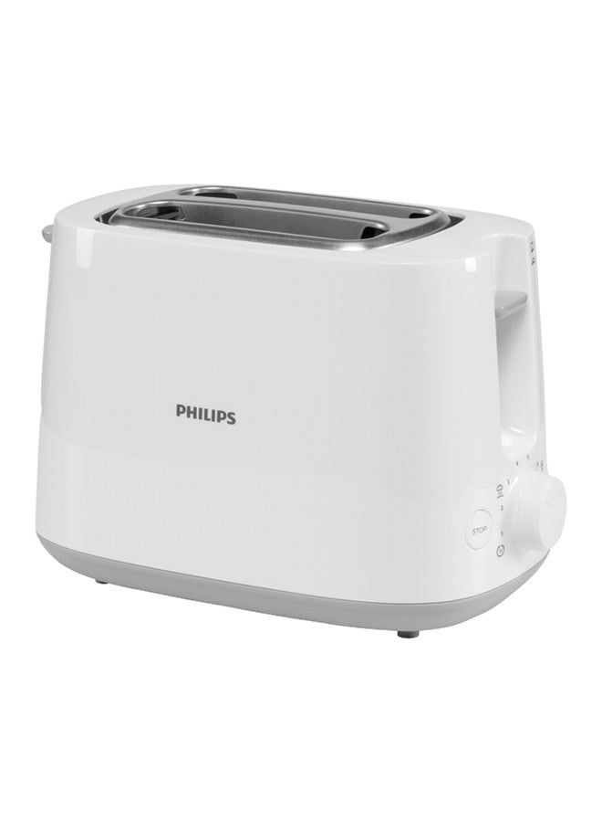 Toaster Daily Collection - Plastic, 2 Slots With Bun Warmer, 8 Settings, 830 W HD2581/01 White