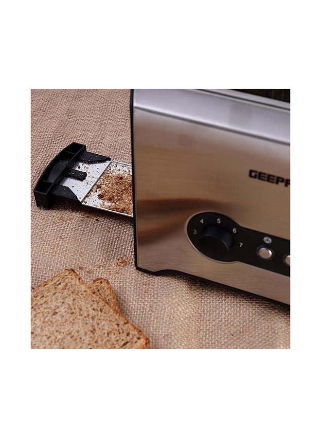 2 Slice Toaster - Stainless Steel Bread Toaster with High Lift Lever With High Lift & Lock Function - Reheat| Defrost Function |Lift & Lock Function, Wide 2 Slots, Even & Fast Toasting, 900.0 W GBT6152 Silver/Black