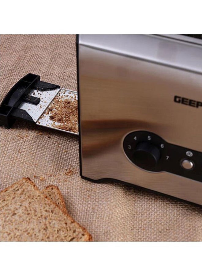 2 Slice Toaster - Stainless Steel Bread Toaster with High Lift Lever With High Lift & Lock Function - Reheat| Defrost Function |Lift & Lock Function, Wide 2 Slots, Even & Fast Toasting, 900.0 W GBT6152 Silver/Black