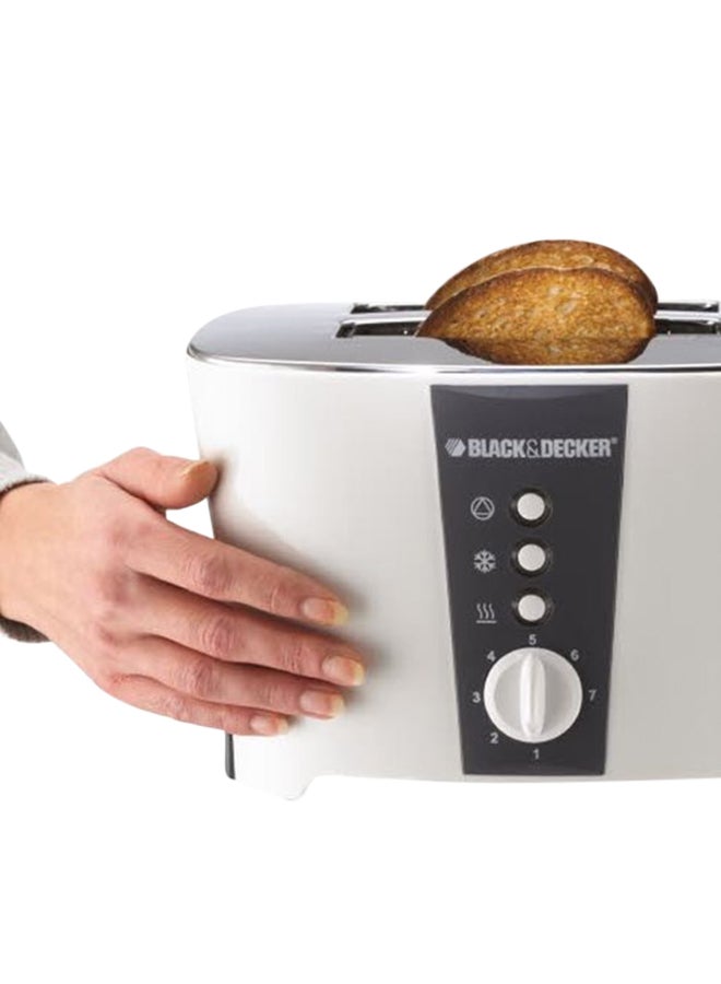 Bread Toaster 2 Slice With Crumb Tray 800 W ET122-B5 White/Grey