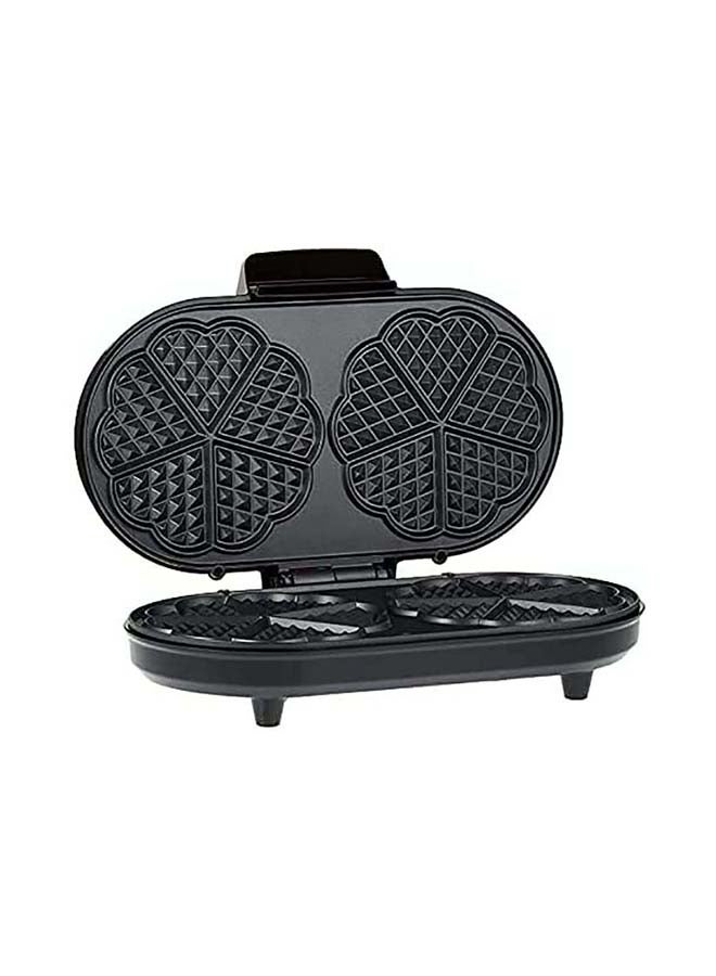 Double Waffle Maker NL-WM-1551-BK With Mini Heart-Shaped Waffles 1200 W NL-WM-1551-BK Black