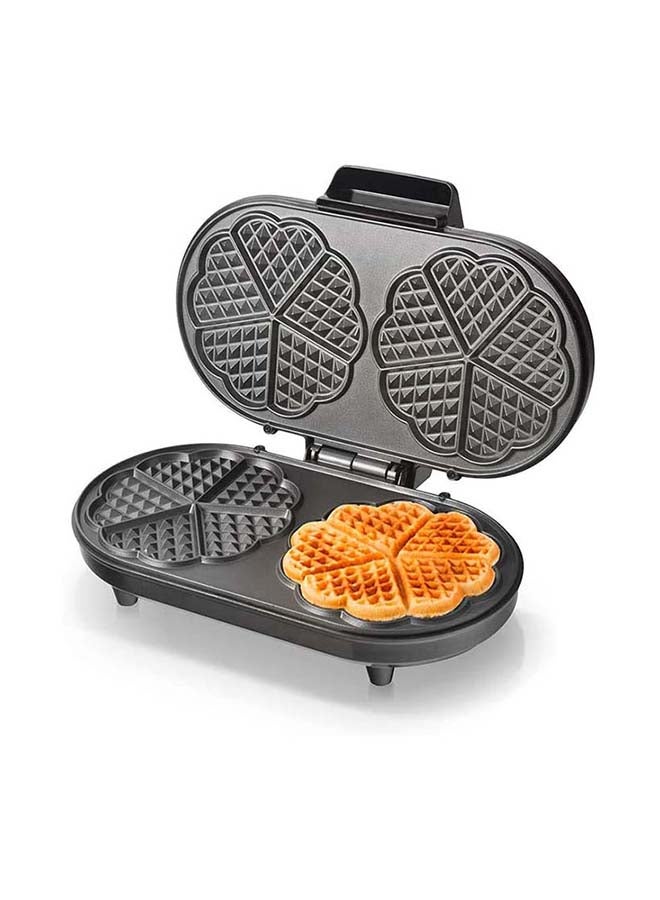 Double Waffle Maker NL-WM-1551-BK With Mini Heart-Shaped Waffles 1200 W NL-WM-1551-BK Black