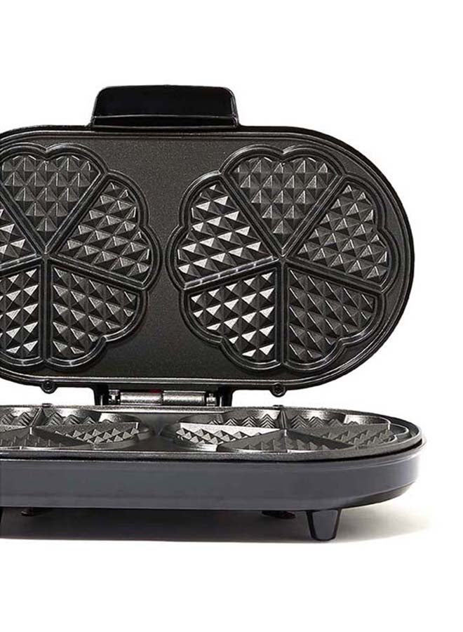 Double Waffle Maker NL-WM-1551-BK With Mini Heart-Shaped Waffles 1200 W NL-WM-1551-BK Black