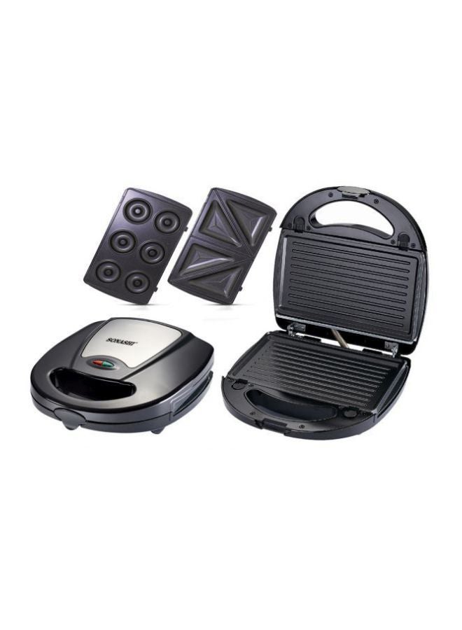 7 In 1 Multi Snack Maker NL-7M-1533-BK With Removable Plates 760.0 W NL-7M-1533-BK Black