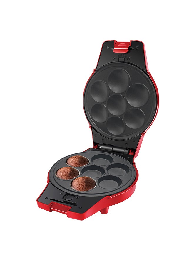 4-In-1 Multi Snack Maker with Changeable Plates for Waffles, Donuts, Cupcakes and Cakepops 1000 W NL-4M-1566-RD Red