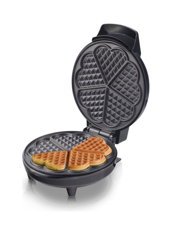 5-Piece Bite-Size Heart Shaped Waffle Maker with Diamond Grid Design and Adjustable Temperature Control 1000 W NL-WM-1568-BK Black