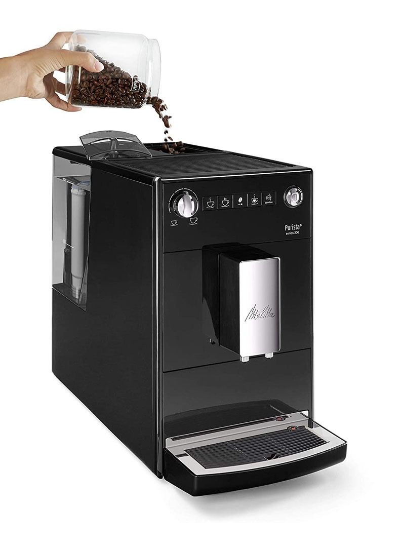 PURISTA Automatic Espresso Coffee Machine with Grinder | 2 Years Warranty | Black