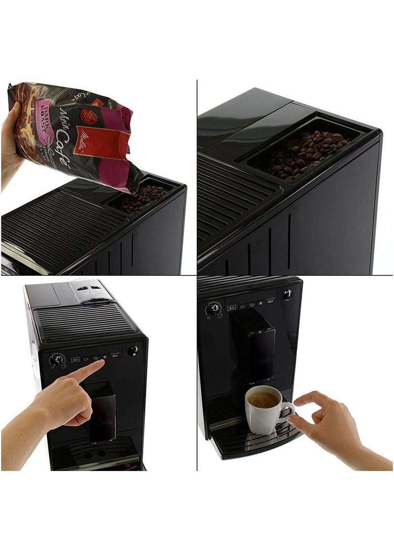 Solo E950-222, Compact Bean To Cup Coffee Machine With Pre-Brew Function, Automatic Cappuccino Maker, 1400 W, 1.2 Liters, Pure Black