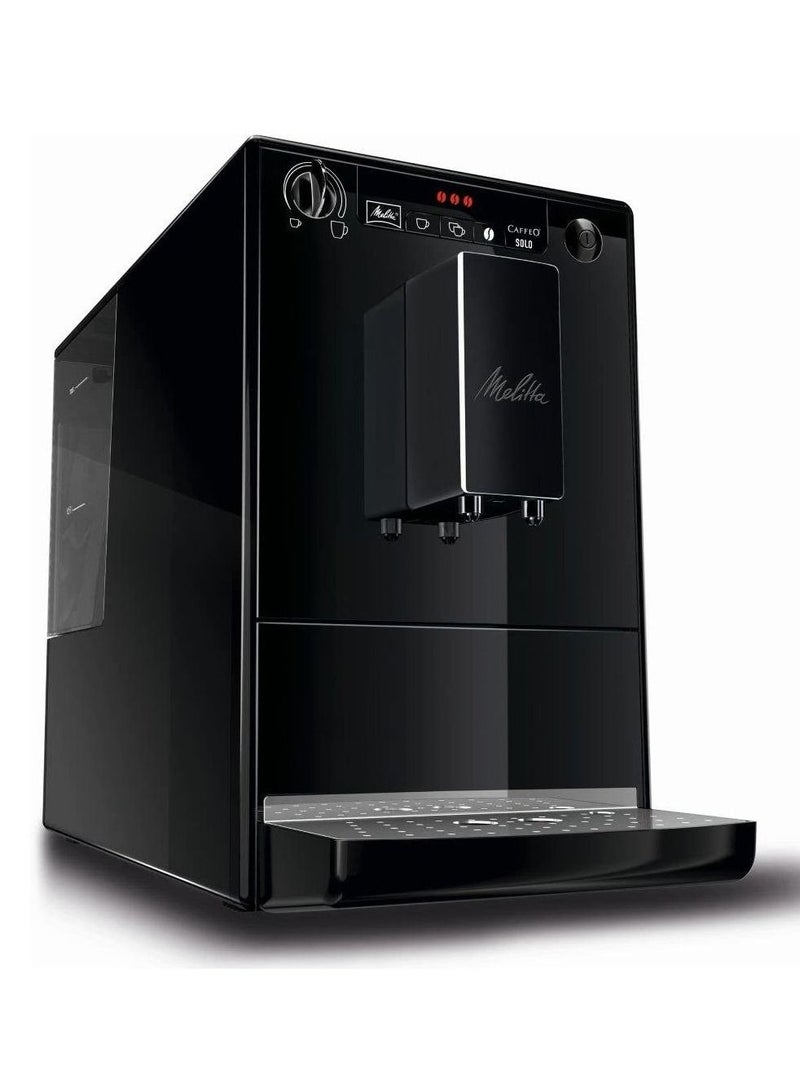 Solo E950-222, Compact Bean To Cup Coffee Machine With Pre-Brew Function, Automatic Cappuccino Maker, 1400 W, 1.2 Liters, Pure Black