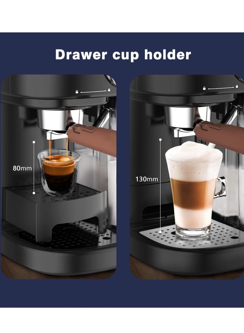 HiBREW Fully Automatic Espresso Cappuccino Latte  High Pressure Steam 3 in 1 Coffee Machine Automatic Hot Milk Froth ESE Pod And Ground Coffee H8A