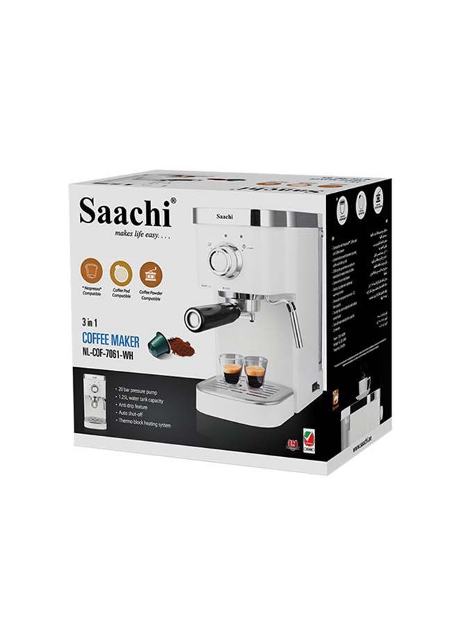 3 In 1 Espresso Coffee Maker 1.25 L 1450 W NL-COF-7061-WH White