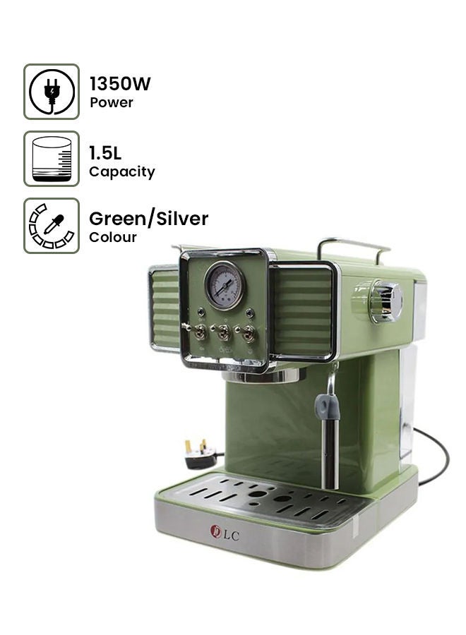 Espresso Coffee Machine 1.5 L 1350.0 W DLC-CM7311 Green/Silver